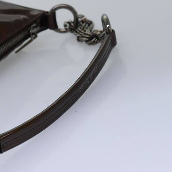 PRADA Shoulder Bag Patent leather Brown Auth 78409 - Picture 7 of 16